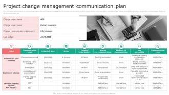 Project Change Management Communication Plan