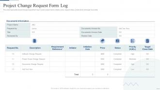 Project Change Request Form Log