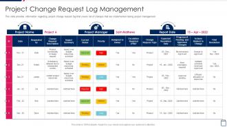Project Change Request Log Managing Project Development Stages Playbook