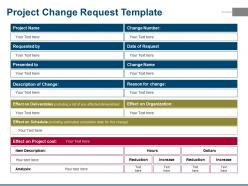 Project change request template ppt examples slides