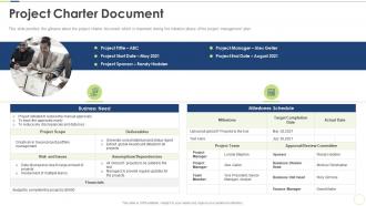 Project charter document pmp certification requirements ppt guidelines