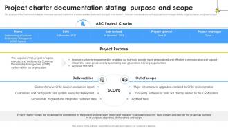 Project Charter Documentation Stating Purpose And Scope Project Documentation PM SS