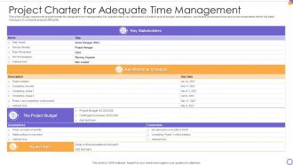 Project Charter For Adequate Time Management