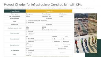 Project Charter For Infrastructure Construction With KPIs