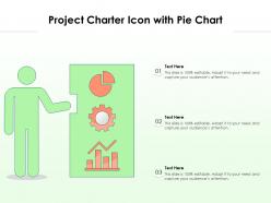 Project charter icon with pie chart