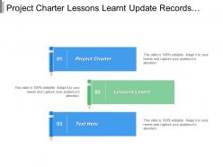 Project charter lessons learnt update records archives records