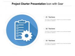 Project charter presentation icon with gear