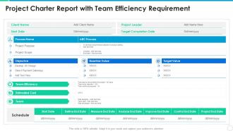 Project Charter Report With Team Efficiency Requirement