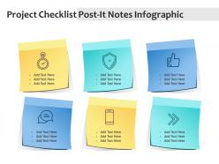 Project checklist post it notes infographic