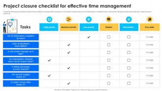 Project Closure Checklist For Effective Time Management