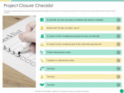 Project closure checklist how to escalate project risks ppt inspiration information