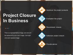 Project closure in business powerpoint graphics