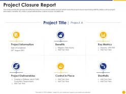 Project closure report escalation project management ppt mockup