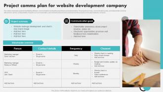 Project Comms Plan For Website Development Company
