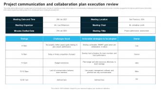 Project Communication And Collaboration Plan Execution Review