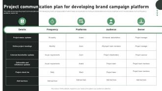 Project Communication Plan For Developing Brand Campaign Platform