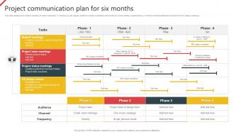 Project Communication Plan For Six Months