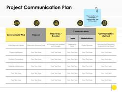 Project communication plan purpose ppt powerpoint presentation icon visuals