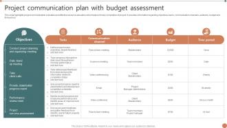 Project Communication Plan With Budget Assessment