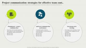 Project Communication Strategies For Effective Team Strategic And Corporate Communication Strategy SS V Editable Content Ready