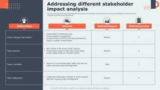 Project Communication Strategy Overview Addressing Different Stakeholder Impact Analysis