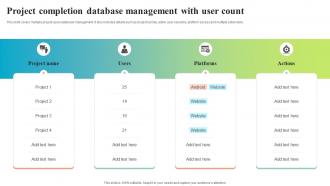 Project Completion Database Management With User Count