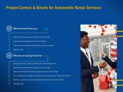 Project context and details for automobile rental services ppt powerpoint presentation show