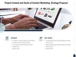 Project context and goals of content marketing strategy proposal ppt powerpoint presentation model