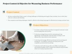 Project context and objective for measuring business performance ppt gallery