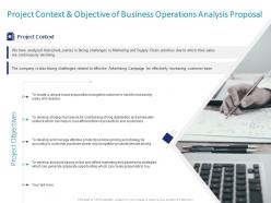 Project context and objective of business operations analysis proposal ppt portfolio