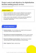 Project Context And Objectives Digitalization Decision Making One Pager Sample Example Document