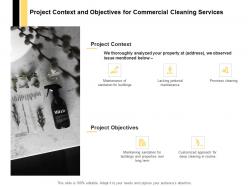 Project context and objectives for commercial cleaning services ppt slides