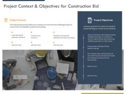 Project context and objectives for construction bid ppt powerpoint presentation layouts microsoft
