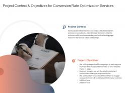 Project context and objectives for conversion rate optimization services ppt gallery