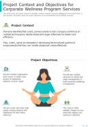 Project Context And Objectives For Corporate Wellness Program Services One Pager Sample Example Document