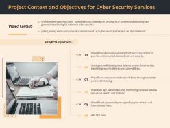 Project Context And Objectives For Cyber Security Services Ppt File Topics