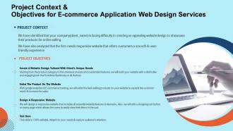 Project context and objectives for e commerce application web design services