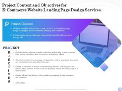 Project Context And Objectives For E Commerce Website Landing Page Design Services Ppt Example File