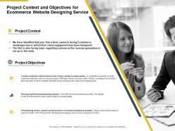 Project context and objectives for ecommerce website designing service ppt slides