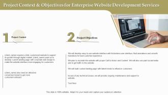 Project context and objectives for enterprise website development services