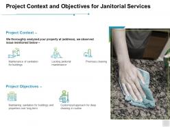 Project context and objectives for janitorial services plan ppt powerpoint presentation