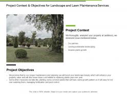 Project context and objectives for landscape and lawn maintenance services ppt slides