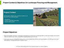 Project context and objectives for landscape planning and management ppt slides