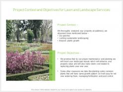 Project context and objectives for lawn and landscape services ppt slides