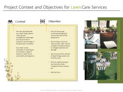 Project context and objectives for lawn care services ppt graphics