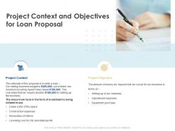 Project context and objectives for loan proposal ppt powerpoint format