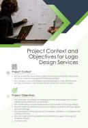 Project Context And Objectives For Logo Design Services One Pager Sample Example Document