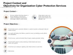 Project context and objectives for organization cyber protection services ppt powerpoint tips