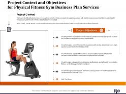 Project context and objectives for physical fitness gym business plan services ppt example file