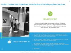 Project context and objectives for professional cleaning business services ppt file elements